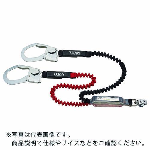 タイタン EXJ伸縮ストラップ式 タイプ1ランヤード ブラック/レッド ダブル (墜落制止用器具) ( HL-ERW ) サンコー(株) | 