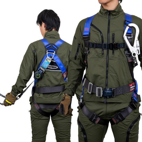 TSUYORON コアハーネス 胴ベルト付き シングルランヤード付き ロック