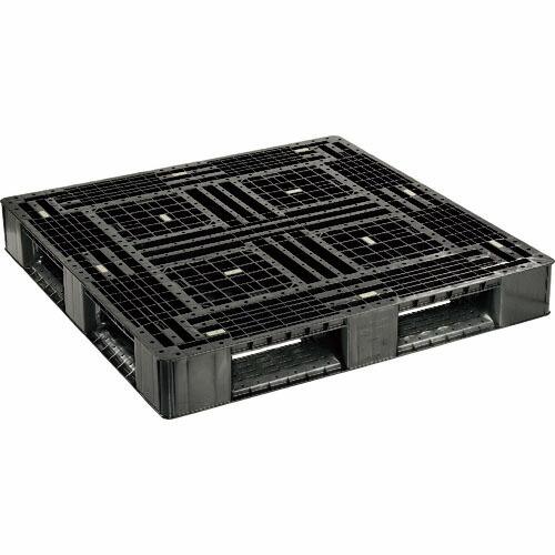 NPC プラスチックパレットFA-1111RR(再生PE材) 片面四方差し 黒 NPC プラスチックパレットFA-1111RR(再生PE材) 片面四方差し 黒