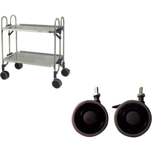 トクヤマ ステンレス パンチング折りたたみ式ワゴン 振動吸収キャスター ( FEOPM-2SP )