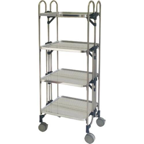 トクヤマ ステンレス パンチング折りたたみ式ワゴン ( FEOP-4 ) (メーカー取寄)