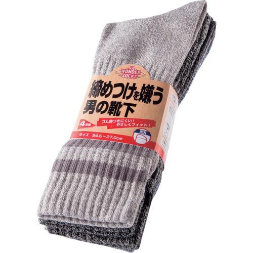 ユニワールド 締め付けを嫌う男の靴下 先丸 モク 4足組 ( WS-971 ) |  | 01