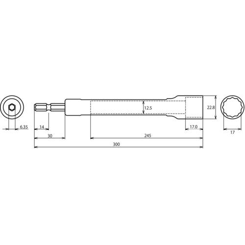 エビ ストロック 軽天ソケット 対辺17mm×300mm ( DSKT173 ) (株)ロブテックス |  | 04