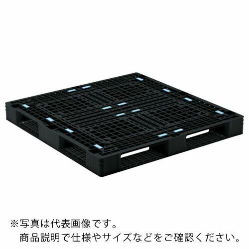 サンコー リサイクルプラスチックパレット 813058 D4-112116-2黒 ( SK-D4-112116-2-BK )