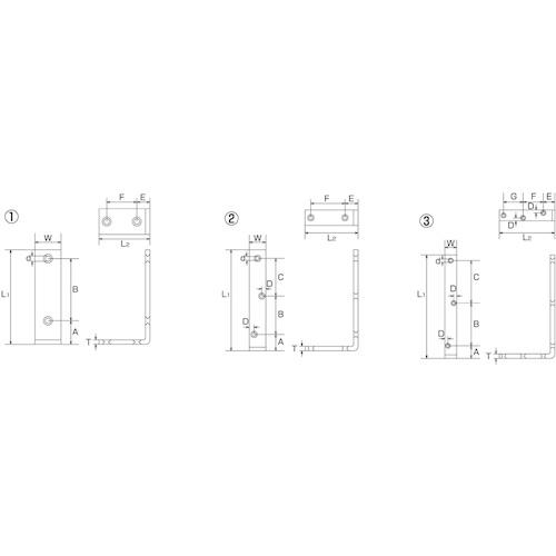 水本 ジョイント金具 ステンレス 棚受KLD型 120mm×60mm  ( A-1894 ) |  | 01