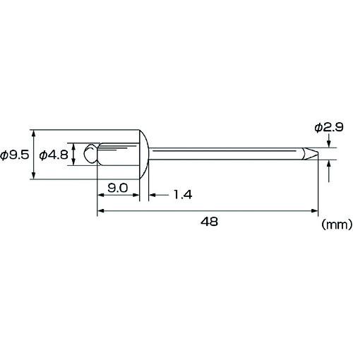エビ ブラインドリベット(ステンレス/ステンレス製) 6-3(15本入) エコパック ( NST63MP ) (株)ロブテックス |  | 05