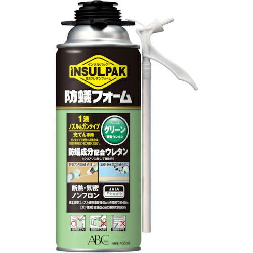 ABC 簡易型発泡ウレタンフォーム 1液ノズル&ガンタイプ インサルパック インサル防蟻フォーム 435ml フォーム色:グリーン ( IBF ) (株)エービーシー商会 | 
