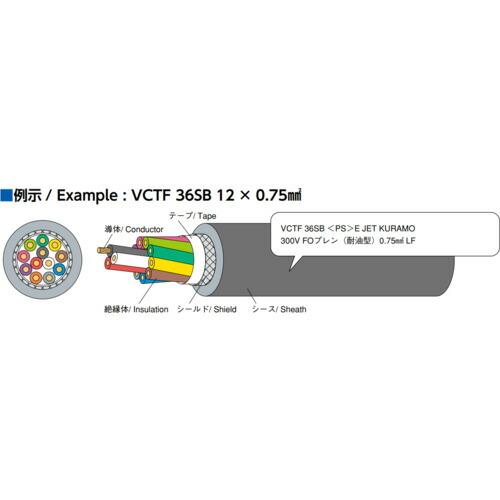 倉茂電工　ＦＯプレン　ＶＣＴＦ　３６ＳＢ　１００Ｍ ( VCTF36SB 6X0.75SQ-100 ) (メーカー取寄)_1