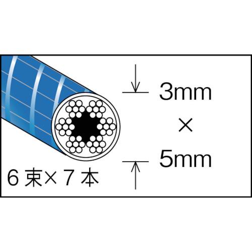 【SALE価格】TRUSCO メッキ付ワイヤーロープ PVC被覆タイプ Φ3(5)mmX10m ( CWP-3S10 (3MMX10M) ) トラスコ中山(株) |  | 01