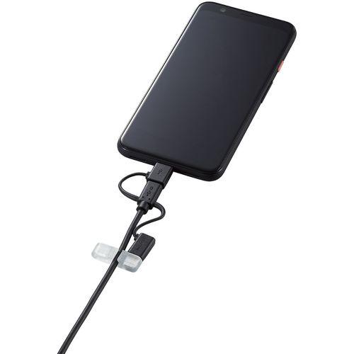 ELECOM スマートフォン用USBケーブル 3in1 microUSB+Type-C+Lightning 0.3m ブラック ( MPA-AMBLCAD03BK ) |  | 04