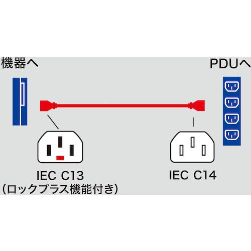 SANWA 抜け防止ロック式電源コード ロックプラス(3m) ( APW15-C14C13LP-30 )｜orangetool｜03