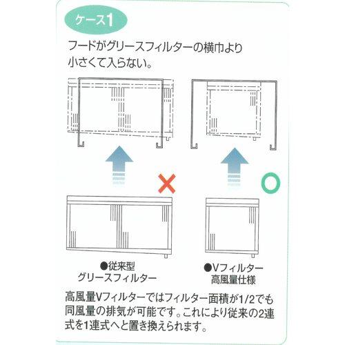 ホーコス　高風量型グリースフィルター　両面２連式　ＦＳＶＨ型 ( FSVH2-530W )