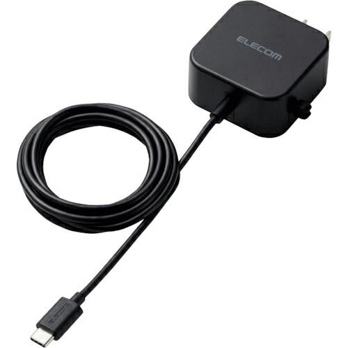 エレコム AC充電器 2.4A出力 USB-C ケーブル一体型 1.5m ブラック ( MPA-ACC20BK ) | 