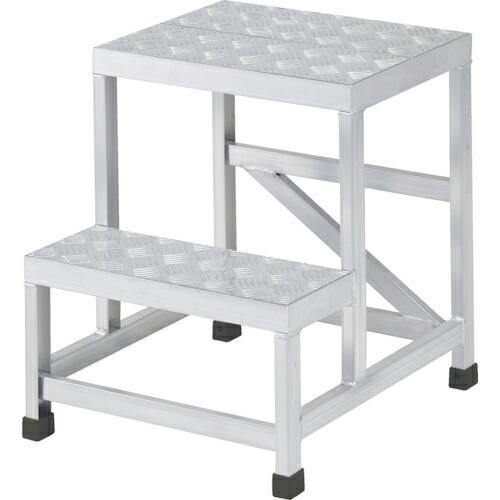 TRUSCO アルミ製溶接一体構造型作業台 二段縞板タイプ(完成品) W500×D600×H600 ( WTDBC2-5660 ) トラスコ中山(株)