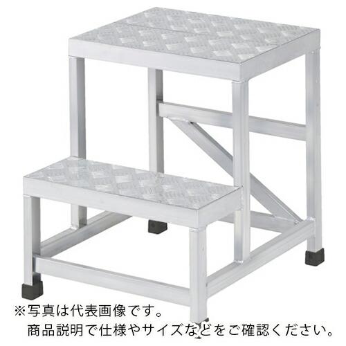 TRUSCO アルミ製溶接一体構造型作業台 二段縞板タイプ(完成品) W600×D600×H600 (WTDBC2-6660)