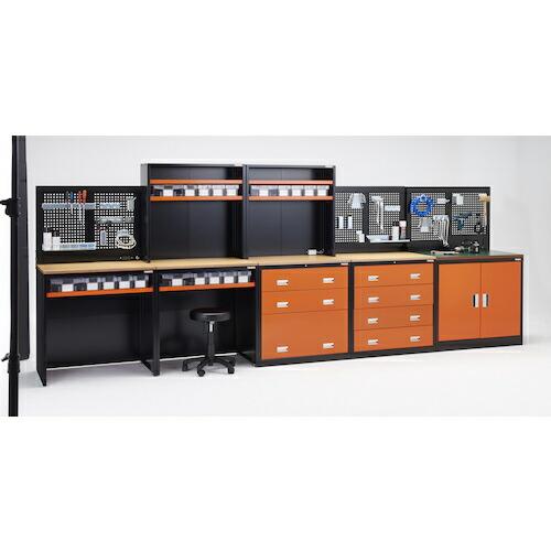 TRUSCO フリッパードアキャビネット 1010X650 天板・パンチングパネル付 黒(扉:オレンジ) ( FPB-302TCPBK ) トラスコ中山(株) |  | 01