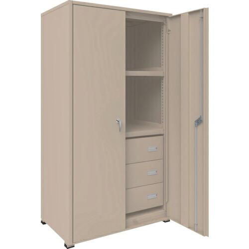 TRUSCO M3型中量棚 背板・側板・扉付 W900XD595 HM型浅型引出し3段付 ( M3-6364-HM63-SGD ) トラスコ中山(株) | 