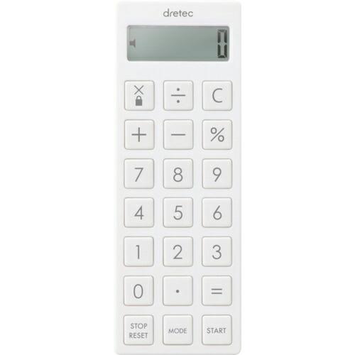 dretec 時計付電卓タイマー ホワイト ( CL-130WT ) | 