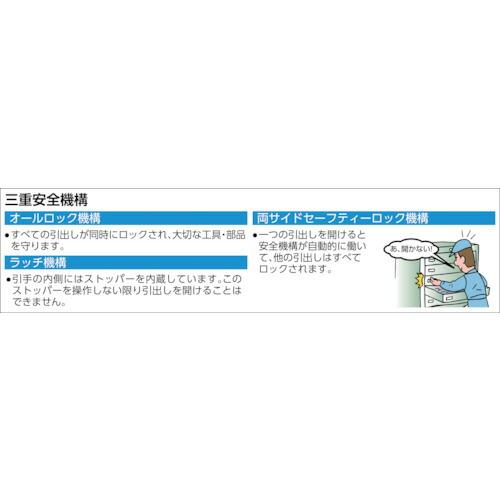 【SALE価格】TRUSCO ( トラスコ中山 ) スリーロックワイドキャビネット １２００Ｘ６５０ＸＨ１３００ ７段 ( TWK-1205B )の画像