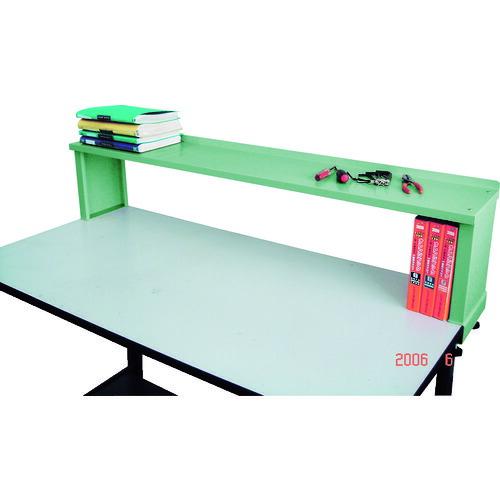TRUSCO 軽荷重作業台高さ調節式(150kg)AEM型 1800X750XH954~1254(全高) 上棚付 グリーン色 ( AEM-1800YURB )_4