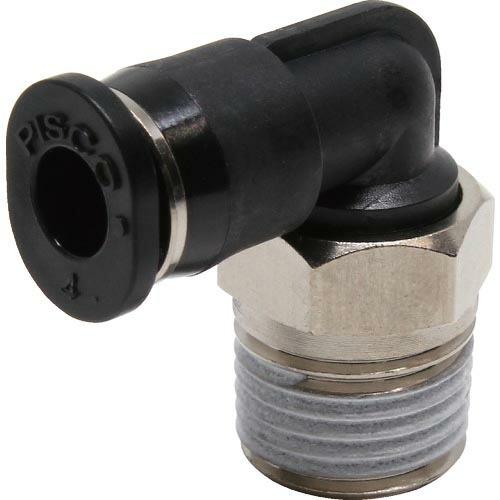 PISCO チューブフィッティング ミニエルボチューブ4ネジR1/8色M ( PL4-01M ) | 