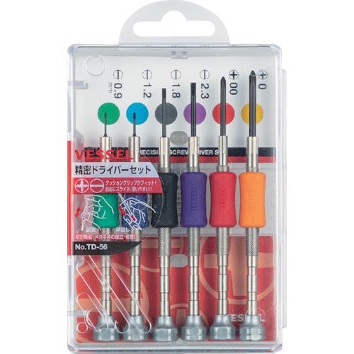 VESSEL 精密ドライバーセット TD‐56 6サイズ入り ( TD-56 ) | 