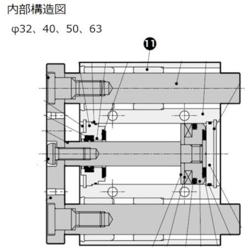 CKD ガイド付シリンダ すべり軸受 STG 40パイ ( STG-M-40-50 ) CKD(株
