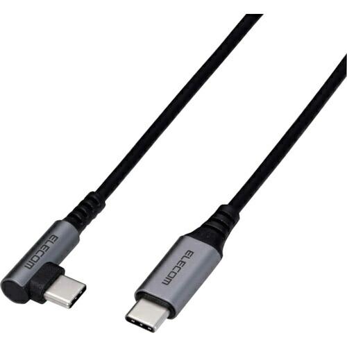 エレコム USB(C-C)ケーブル スマホ用 PD対応 L字コネクタ 抗菌・抗ウイルス 1.2m ブラック  ( MPA-CCL12NBK ) | 