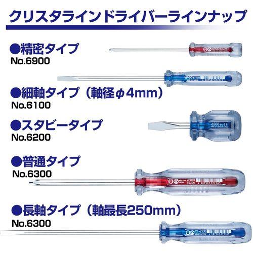 ベッセル 樹脂柄ドライバー クリスタラインドライバー 6900 -2.5×75 ( 6900-2.5-75(6900-75) (-2.5X75MM) ) (株)ベッセル｜orangetool｜06