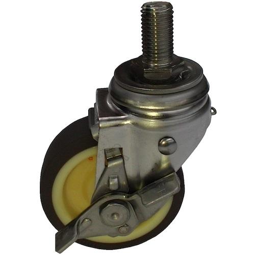 シンコー ステンレス(SUS430)作業台ベタ棚板キャスター付 φ100ウレタン車 ステンレス金具 600×600×800 ( WBC-6060-800-SU100 ) (メーカー取寄)_1