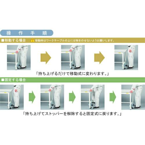 ヤマテック ワークテーブル150シリーズ ワンタッチ移動タイプ 全面棚板付 W1500×D750×H950mm シルキーホワイト ( SUPUH-1575TT-WW ) (メーカー取寄)_1
