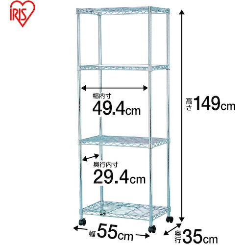 IRIS 100371 スチールラック メタルミニ(キャスター付)550×350×1490 ( MTO-5515C (546623) ) アイリスオーヤマ(株) | IRIS OHYAMA | 02