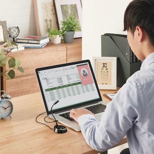 ELECOM スタンドマイク 小型 フレキシブルアーム ミュートボタン付き 3極3.5mm ブラック ( HS-MC07BK ) |  | 02