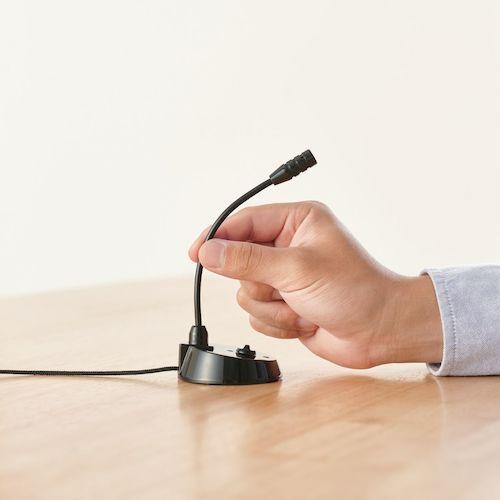 ELECOM スタンドマイク 小型 フレキシブルアーム ミュートボタン付き 3極3.5mm ブラック ( HS-MC07BK ) |  | 04