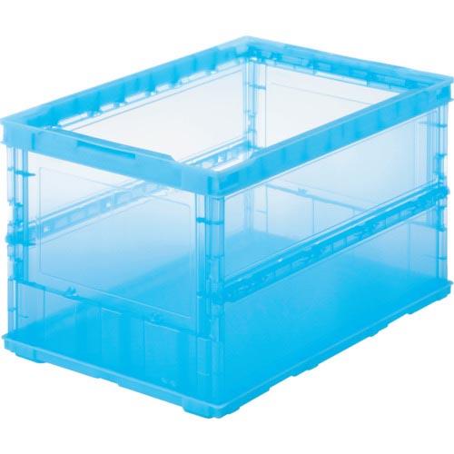 TRUSCO オリコン 薄型折りたたみコンテナ スケルコン 50L 透明ブルー 青 ( TSK-O50B B ) トラスコ中山(株) | 