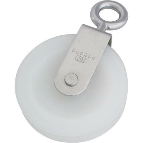 水本 滑車 ナイロンプーリー アイタイプ 使用ロープ径Φ~9mm 車数1 ( B-1339 ) (株)水本機械製作所 | 