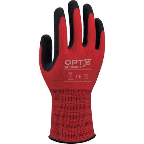 Weed 天然ゴム背抜き手袋 OPTY OPー280R Lサイズ(5双入) ( ASOP280R_L ) (株)ウィード | 