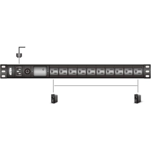 ATEN ベーシックPDU/1U/200V/20A/IECタイプ 10ポート/サージ保護回路付き ( PE0210SB ) ATENジャパン(株) (メーカー取寄) |  | 01