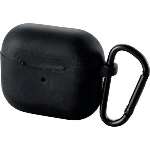 ELECOM AirPods 第3世代対応アクセサリ シリコンケース カラビナ付き ブラック ( AVA-AP3SCBK ) | 