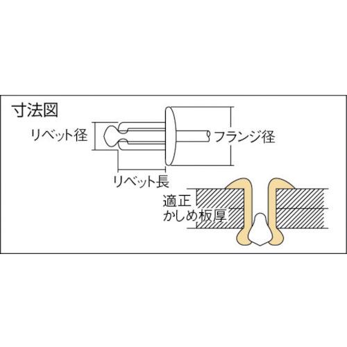 ブラインドリベット(ステンレス/スティール製) 8-6(500本入) 箱入 ( NSS86 ) (株)ロブテックス 【アシワレハトメ】