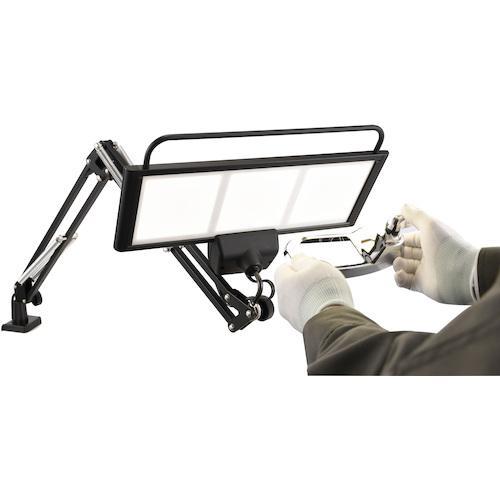EXARMOLED 有機EL デスクライト OLED 検査用3灯タイプ 電球色 黒 ( LEX-3132BK )
