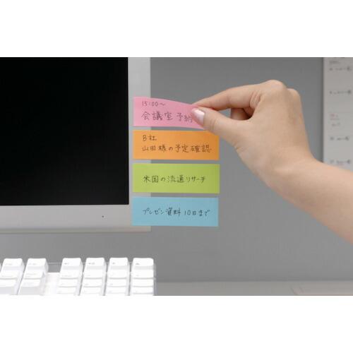3M ポスト・イット 強粘着ふせん 75X25mm 混色 ( 500-5SSAN ) スリーエム ジャパン(株)文具・オフィス事業部 |  | 04
