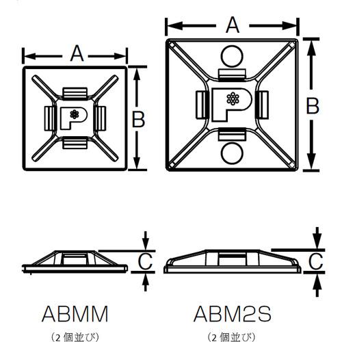 超小型PC パンドウイット マウントベース アクリル系粘着テープ付き 白 (500個入) ( ABMM-AT-D ) パンドウイットコーポレーション