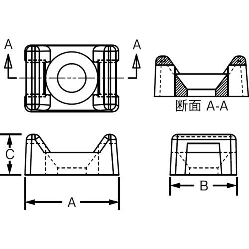 パンドウイット　タイマウント　耐候性黒　(1000個入)　TM3R6-M0　パンドウイットコーポレーション