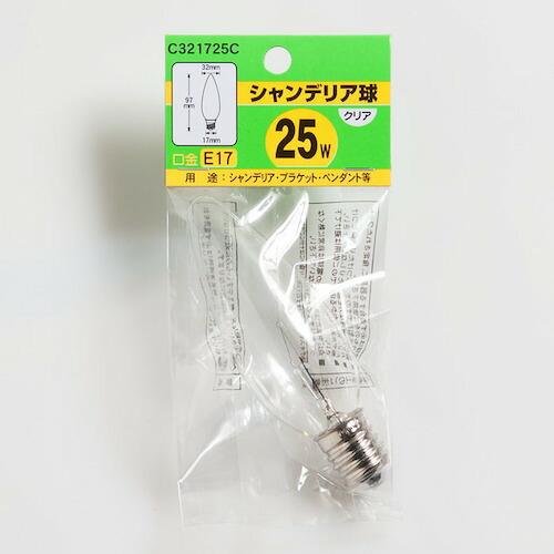 YAZAWA ( ヤザワコーポレーション ) シャンデリア球25Wクリア口金 