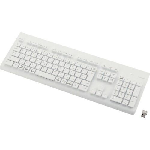 ELECOM キーボード 無線(2.4GHz) ワイヤレス メンブレン式 フルサイズ 洗える 抗菌 ホワイト ( TK-WS02DMKWH ) | 