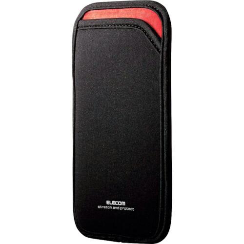 ELECOM スマホ用スリップインポーチ 背面ポケット付き Lサイズ ブラック ( P-05SNCBK ) | 