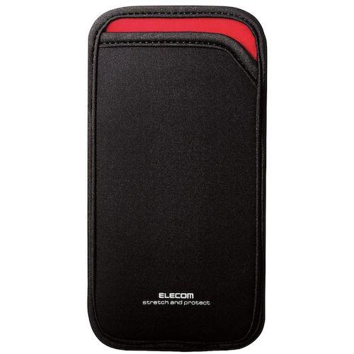 ELECOM スマホ用スリップインポーチ 背面ポケット付き Lサイズ ブラック ( P-05SNCBK ) |  | 01