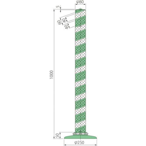 グリーンクロス ポストコーン全面反射LATR-100-250-M ( 6300029562 ) (株)グリーンクロス (メーカー取寄) | 