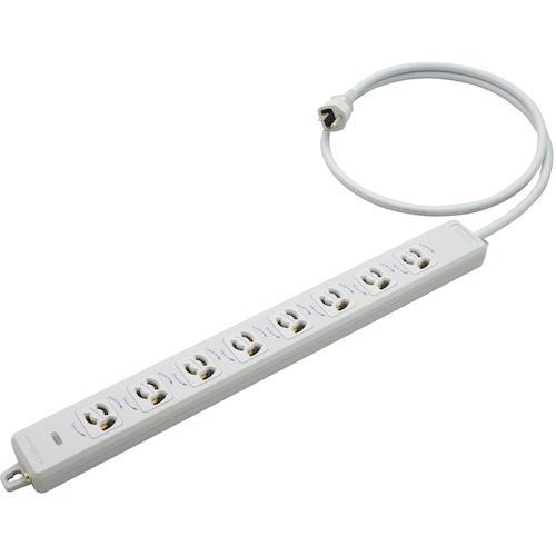 明工 横形OA用抜け止め接地タップ8コ口 ランプ、マグネット付 VCTF1m接地プラグ付 ( MR7908TJ1 ) | 